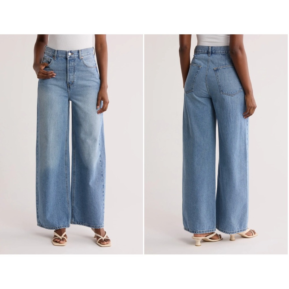 Anthropologie Ética Marley Ultra High Rise Baggy Wide Leg‎ Jeans 29 Denim School - Picture 2 of 9